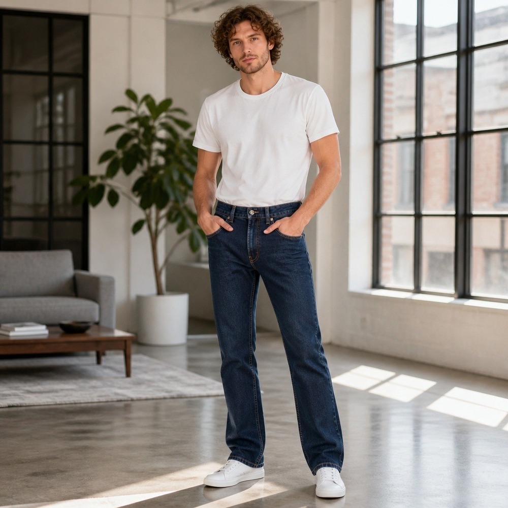 Buffalo David Bitton Slim Boot King Mens Jeans Dark Wash